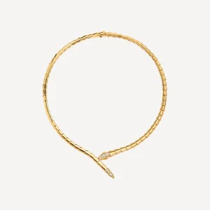 Viper Paved Diamond Head & Tail Necklace